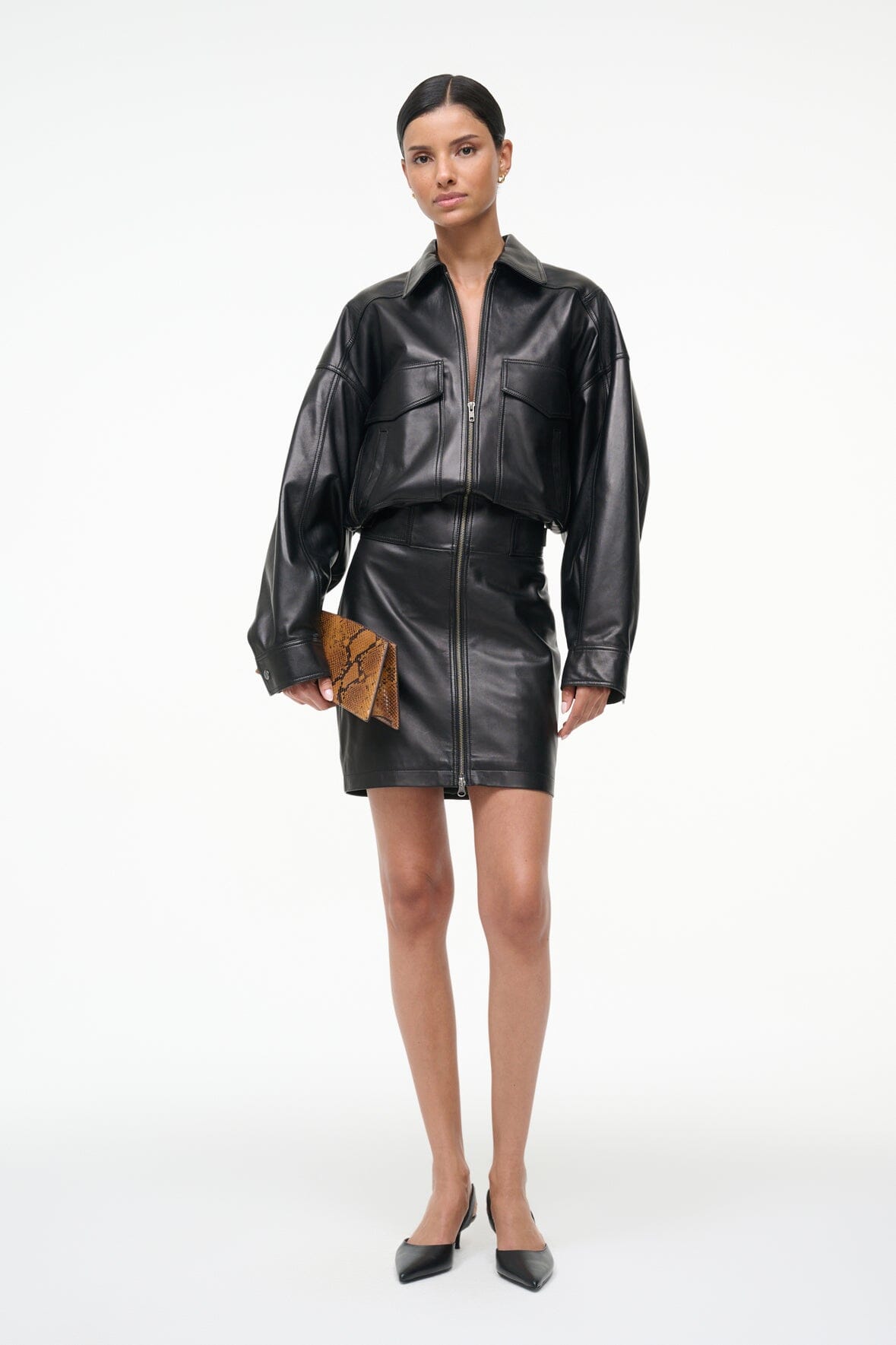 CLAUDETTE LEATHER DRESS | BLACK