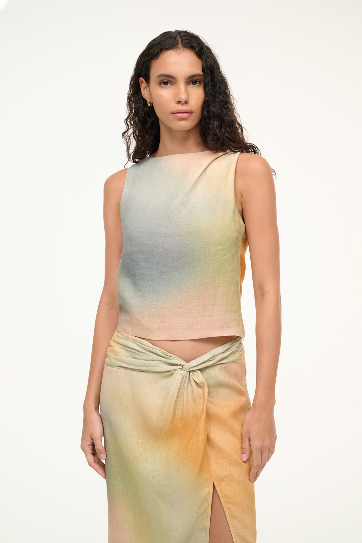 BOA LINEN TOP | PASTEL CLOUDS